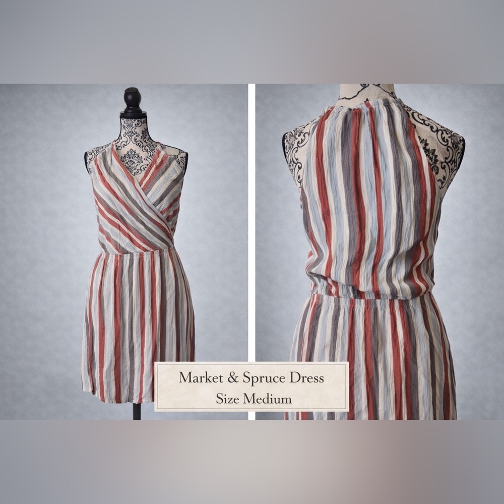 Market & Spruce Stripe Dress Size Medium Sleeveless